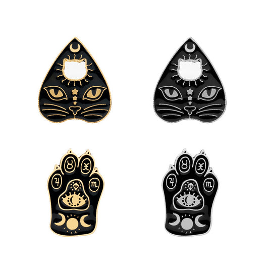 Owl cat cat paw brooch