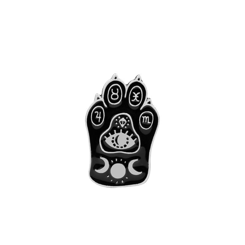 Owl cat cat paw brooch