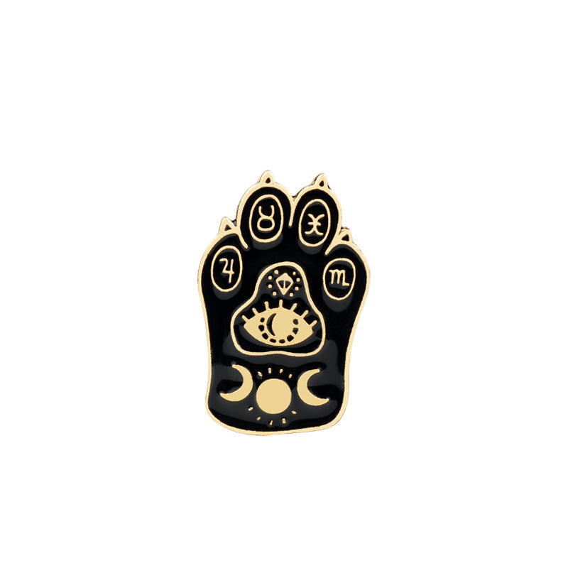Owl cat cat paw brooch